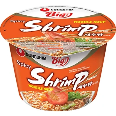 Afbeelding van Nong Shim Shrimp Big Bowl instant noedels, Koreaanse Ramen, snelle bereiding, 1 x 115 g