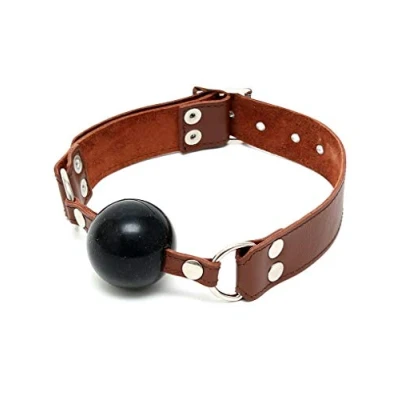 Afbeelding van Rimba Bondage Play Ball Gag leer bruin