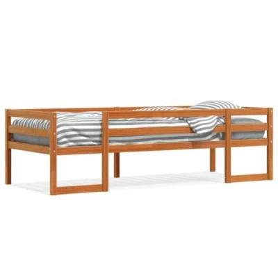 Afbeelding van vidaXL Kinderbedframe massief grenenhout wasbruin 90x190 cm