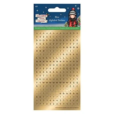 Afbeelding van Mini Foil Alphabet Stickers (2pk) Santoro Christmas