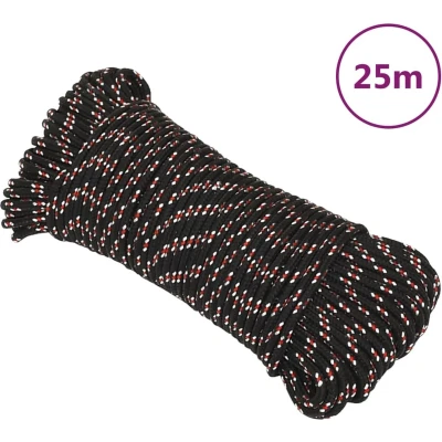 Afbeelding van Boot touw 3 mm 25 m polypropyleen zwart