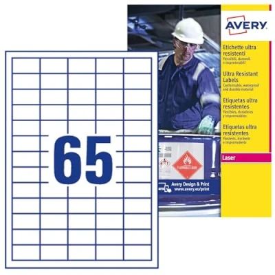 Afbeelding van Etiket Avery B7651 50 38x21mm polyethyleen wit 3250stuks