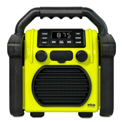 Afbeelding van Silva Schneider BR 230 BT Neon gelb Bouwradio FM USB, Bluetooth Wekfunctie, Acculaadfunctie, Oplaadbaar, Spatwaterbestendig geel