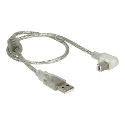 Image de Delock Câble USB (M) pour type B 2.0 50 cm connecteur à 90 transparent