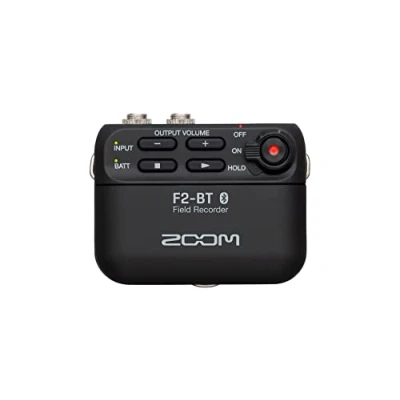 Image de Zoom F2 BT Enregistreur de terrain avec Bluetooth et microphone Lavalier audio pour film vidéo, podcast, interviews plus Noir