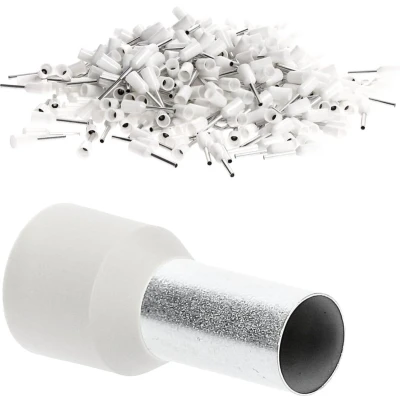 Afbeelding van 500 stuks Kalitec AE0508WS adereindhulzen geïsoleerd 0,5 mm² 8 mm lang wit I Made in Germany Industriële kwaliteit