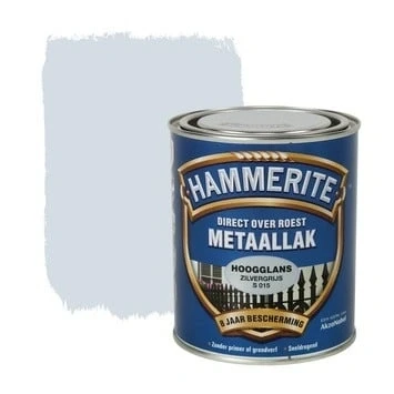 Afbeelding van Hammerite Metaallak Hoogglans Zilvergrijs S015 0,75L