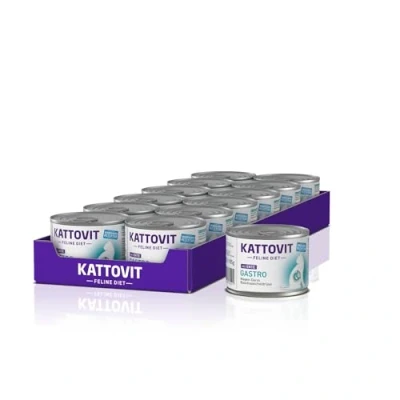 Afbeelding van 12x185g Gastro Eend Kattovit Kattenvoer