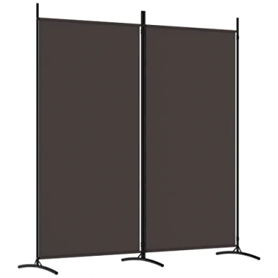 Afbeelding van Kamerscherm met 2 panelen 175x180 cm stof bruin