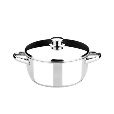 Afbeelding van Monix Optima steelpan 30 cm met deksel van roestvrij staal 18/10