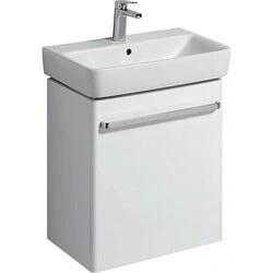 Afbeelding van Geberit Renova Compact wastafelonderbouwkast met 1 deur, wit hoogglans