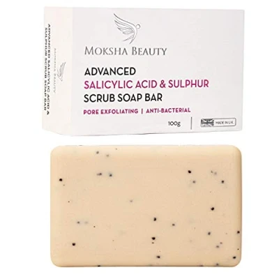 Afbeelding van Zwavelzeepstaaf met Salicylzuur [Made in U.K] Geavanceerde en Zwavelscrubbehandeling Gezichtszeepstaaf Zonder Parabenen Wreedheid 100g
