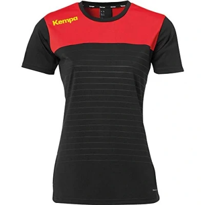 Afbeelding van Kempa Emotion 2.0 Shirt Korte Mouw Dames Zwart Rood Geel Maat XS