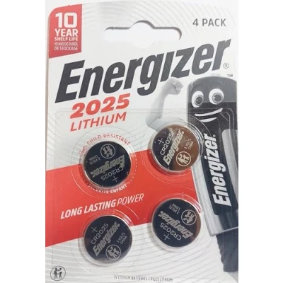 Afbeelding van Energizer CR2025 3V Lithium Knoopcelbatterij (4 stuks) Verkocht door Generous Relax