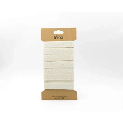 Afbeelding van Trimz Katoenen lint met visgraatpatroon, 15 mm x 5 m