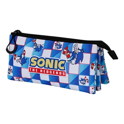Afbeelding van SONIC Blue Lay Triple Pencil Case &#039;23x11x10cm&#039;