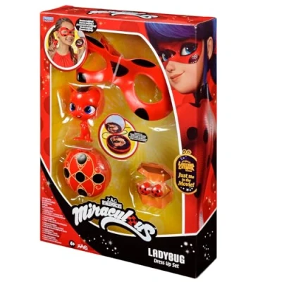 Afbeelding van Lieveheersbeestje Kostuum Yoyo Spiegelmasker Kwami Tikki Oorbellen BANDAI Miraculous Ladybu...