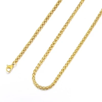 Afbeelding van U7 klassieke spigaketting voor dames en heren, van roestvrij staal, 18 karaats verguld, hiphop ketting, 3, 6, 9 mm breed, mannen jongens, in 46, 51, 55, 61, 66, 71, 76 cm