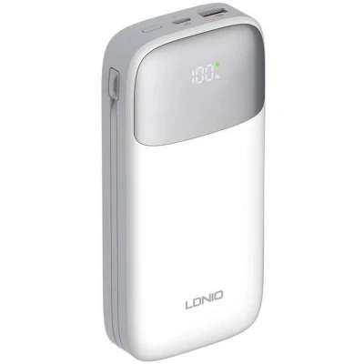 Afbeelding van Ldnio Powerbank PQ20 22.5W 20000mAh USB C, lightning (biały), Powerbank, Wit