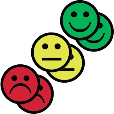 Afbeelding van Magneet smiley 75mm 2x geel groen rood
