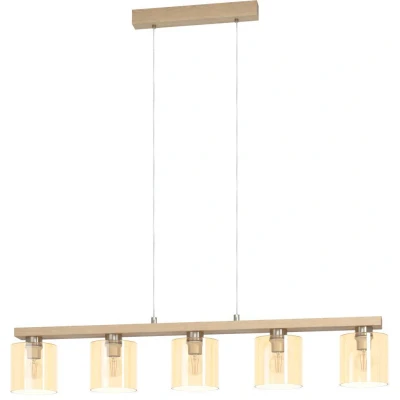 Afbeelding van EGLO Castralvo Hanglamp 5 lichts E27 glas Bruin, grijs