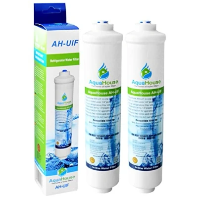Afbeelding van 2 x AquaHouse AH UIF universeel extern filter voor koelkast, waterfilter, geschikt Samsung, LG, Daewoo, Rangemaster, Beko, Haier (vervangt alleen externe filters)