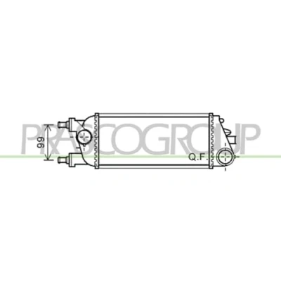 Afbeelding van PRASCO LA004N001 Intercooler met snelkoppelingen