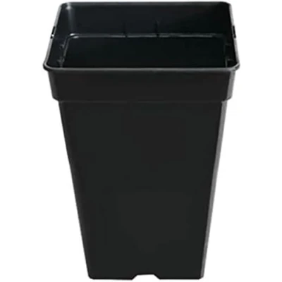Afbeelding van GROWMANIA 10 stuks vierkante plantenpotten van kunststof, 25 l, 33 x 35 cm, zwart