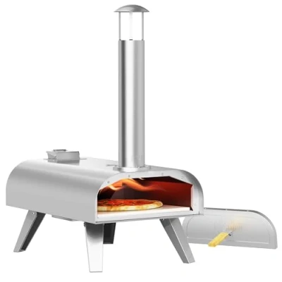 Afbeelding van Bighorn Wood Pellet Pizza oven voor buiten Gourmet Barbecue Edelstaal Tot 460C met Draagtas