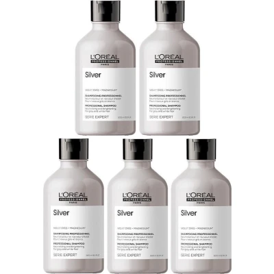 Afbeelding van 5x L&#039;Oréal Serie Expert Silver Shampoo 300ml bundel/set/pakket Haibu by Kapperskorting.com