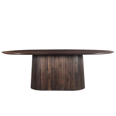 Afbeelding van Salvator ovale eettafel Ø230 cm hout walnoot