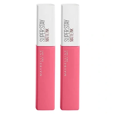 Afbeelding van Maybelline New York SuperStay Matte Ink Set van 2 lipinkten, volle en gelijkmatige dekking met applicator, 16 uur draagtijd, kleur 125 Inspirer, lipsticks