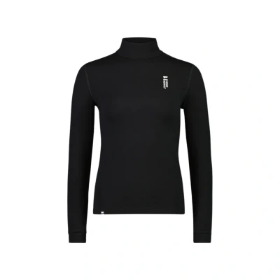 Afbeelding van Mons Royale dames thermo shirt met col, cascade Zwart M