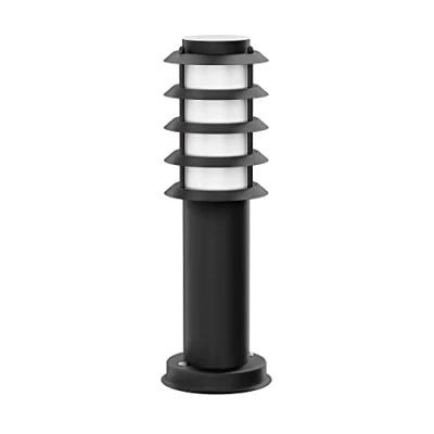 Afbeelding van ledscom.de Vuurlamp/lichtklem/tuinlamp PORU voor buiten, IP44, rooster, 39 cm, zwart, 1 x E27 max. 40 W, kolom, oriëntatielicht, vloer, tuin,