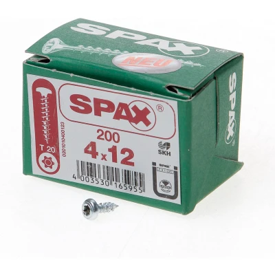 Afbeelding van Spax Spaanplaatschroef cilinderkop verzinkt T Star T20 4.0x12mm (per 200 stuks)