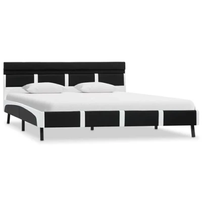 Afbeelding van vidaXL Bedframe met LED kunstleer zwart 160x200 cm
