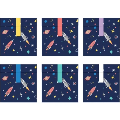Afbeelding van PARTYDECO 6 papieren space adventure cadeauzakjes