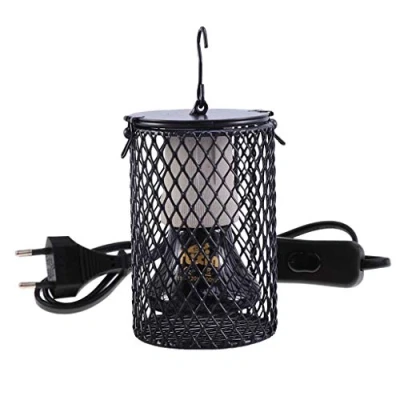 Afbeelding van POFET Reptiles Keramische verwarmingslamp met bewaker, infrarood reptielenverwarmingsverlichting, schildpad, hagedis, slang, draak, baard, 75 W