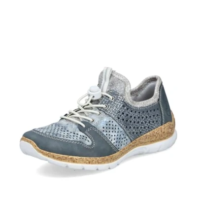 Afbeelding van Rieker dames slip on schoenen N4255 12 metallic blauw
