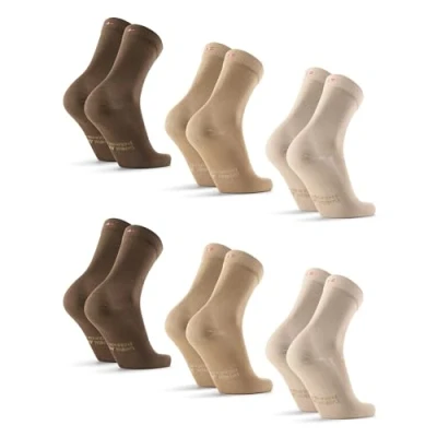 Afbeelding van DANISH ENDURANCE Sokken van bamboevezel, ultrazacht en ademend, voor dames heren, uniseks, 3 6 paar, Veelkleurig (2 x zand, 2 beige, bruin), 39 42