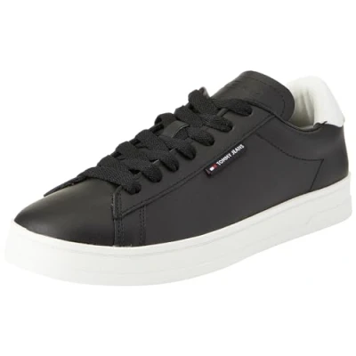 Afbeelding van Tommy Hilfiger heren sneakers zwart wit Maat 45 Uitneembare zool