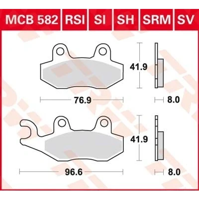 Afbeelding van TRW Sinter Maxi Scooter MCB582SRM Remblokkenset