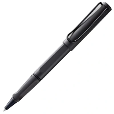 Afbeelding van LAMY Safari umbra rollerball met ergonomische grip en lijnbreedte M voor lang aangenaam schrijven van robuust ASA kunststof 63 rollervulling in zwart