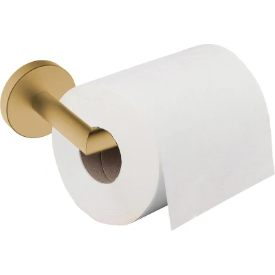 Afbeelding van Alonzo toiletrolhouder met vaste arm geborsteld messing