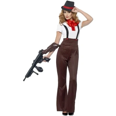 Afbeelding van Smiffys Glam Gangster Kostuum XL Zwart/Rood