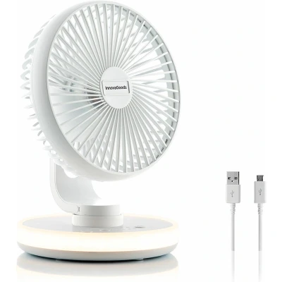 Afbeelding van Oplaadbare bureauventilator met ledverlichting FanLed InnovaGoods Ø6,6&#039;&#039; 4000 mAh