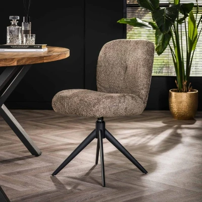 Afbeelding van Davy draaibare eetkamerstoel boucle taupe