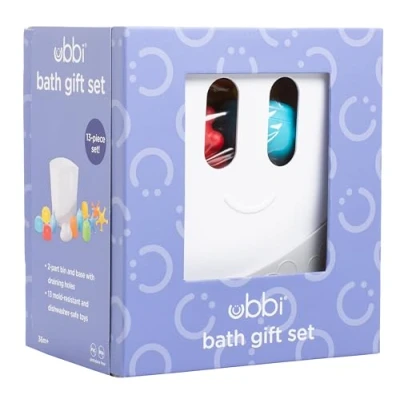 Afbeelding van UBBI Badspeelgoed 12 Badspeeltjes + Afdruipbak Bath Gift Set Speelset Baby Jongen Meisje Bad &amp; Douche Veilig BPA vrij PVC Fijne motoriek Speelgoed 1 Jaar 2