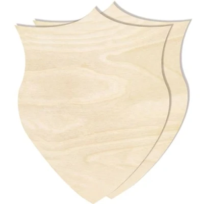 Image de Creative Deco 2 x Formes Bouclier Bois 30x24cm Découpes Contreplaqués Non Peint