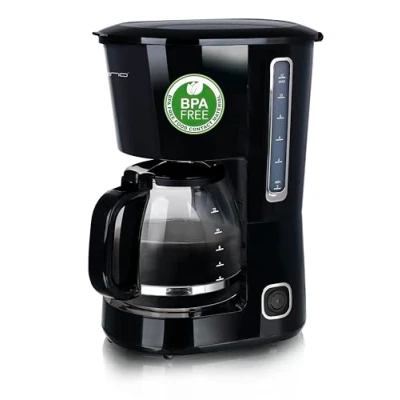 Afbeelding van Emerio CME 125129.4 Filterkoffiezetapparaat groot, glazen kan van 1,5 liter voor maximaal 12 kopjes verse koffie, uitneembaar permanent filter, anti druppelfunctie, 40 minuten, auto off, 750 W,